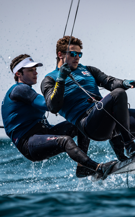 An image of 2 men sailing in the RYA Dinghy & Watersports Show 2024RYA Dinghy & Watersports Show 2024
