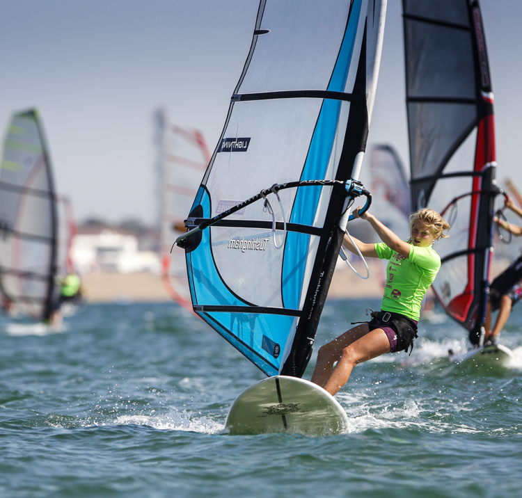 Women on the water windsurfing 