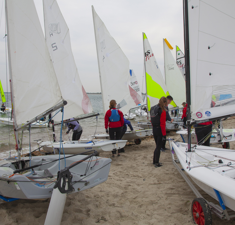 Dinghies on shore
