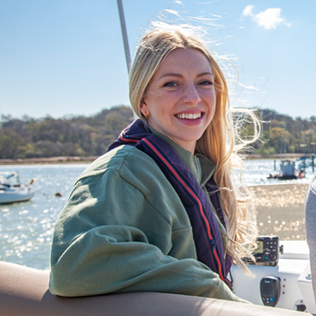 sailor smiling over her shoulder