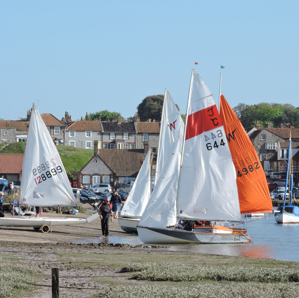dinghies preparing to enter the water