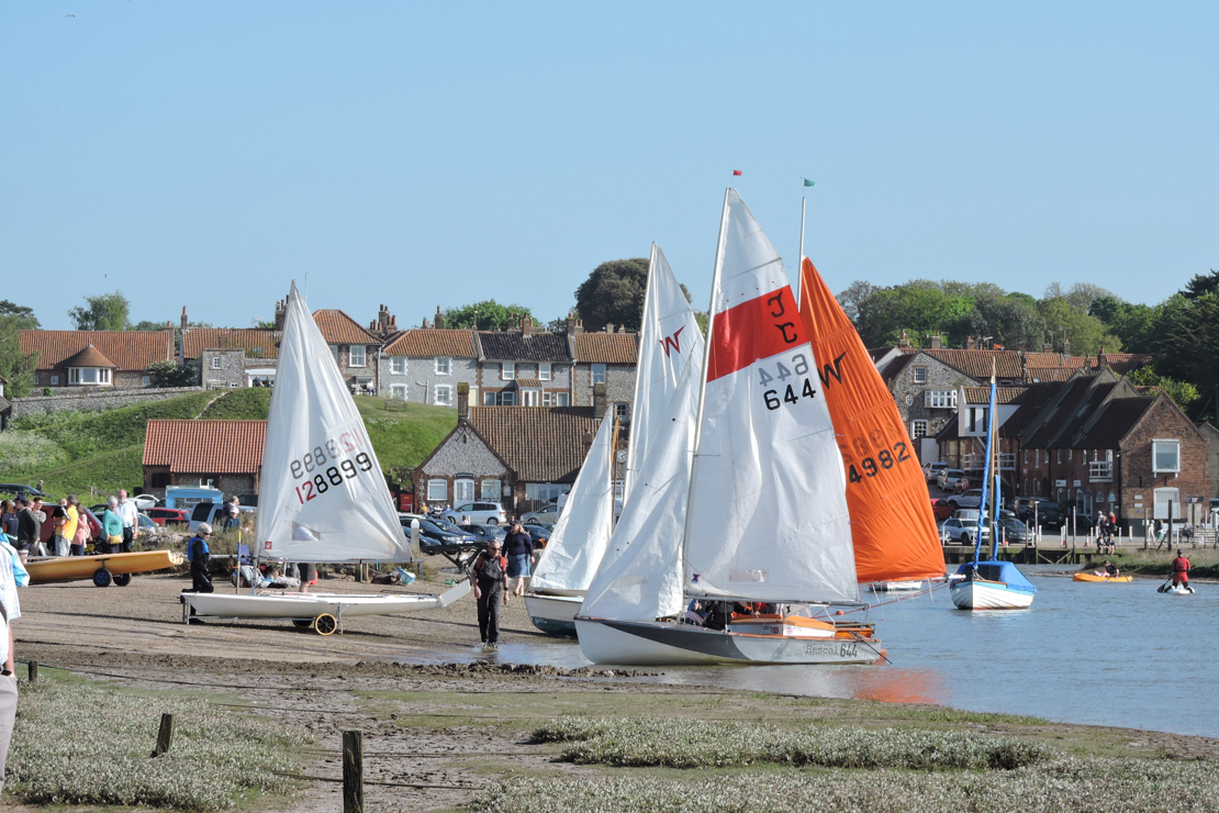 dinghies preparing to enter the water