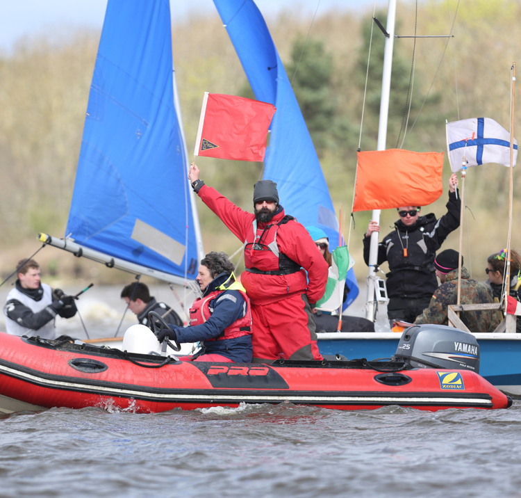 Students being transported on a RIB

