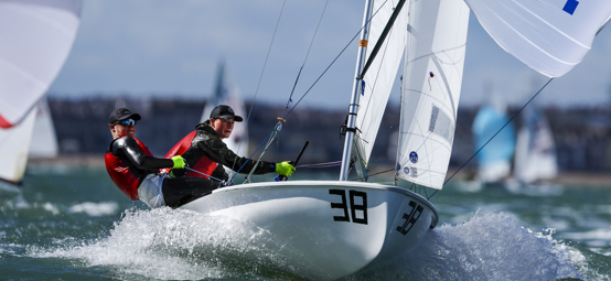 	Henry Heathcote and Oscar Cawthorne sailing in the 420