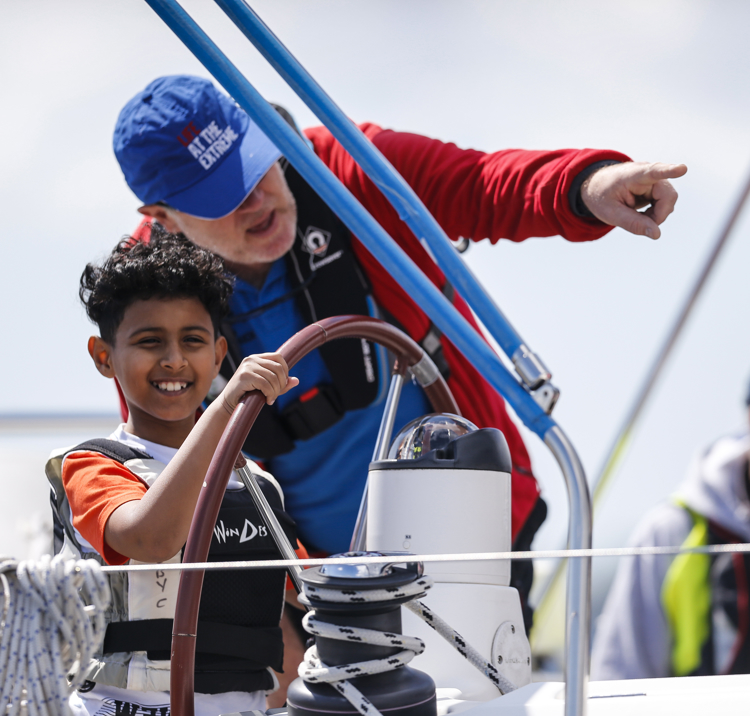 RYA Start Yachting Boy On Helm