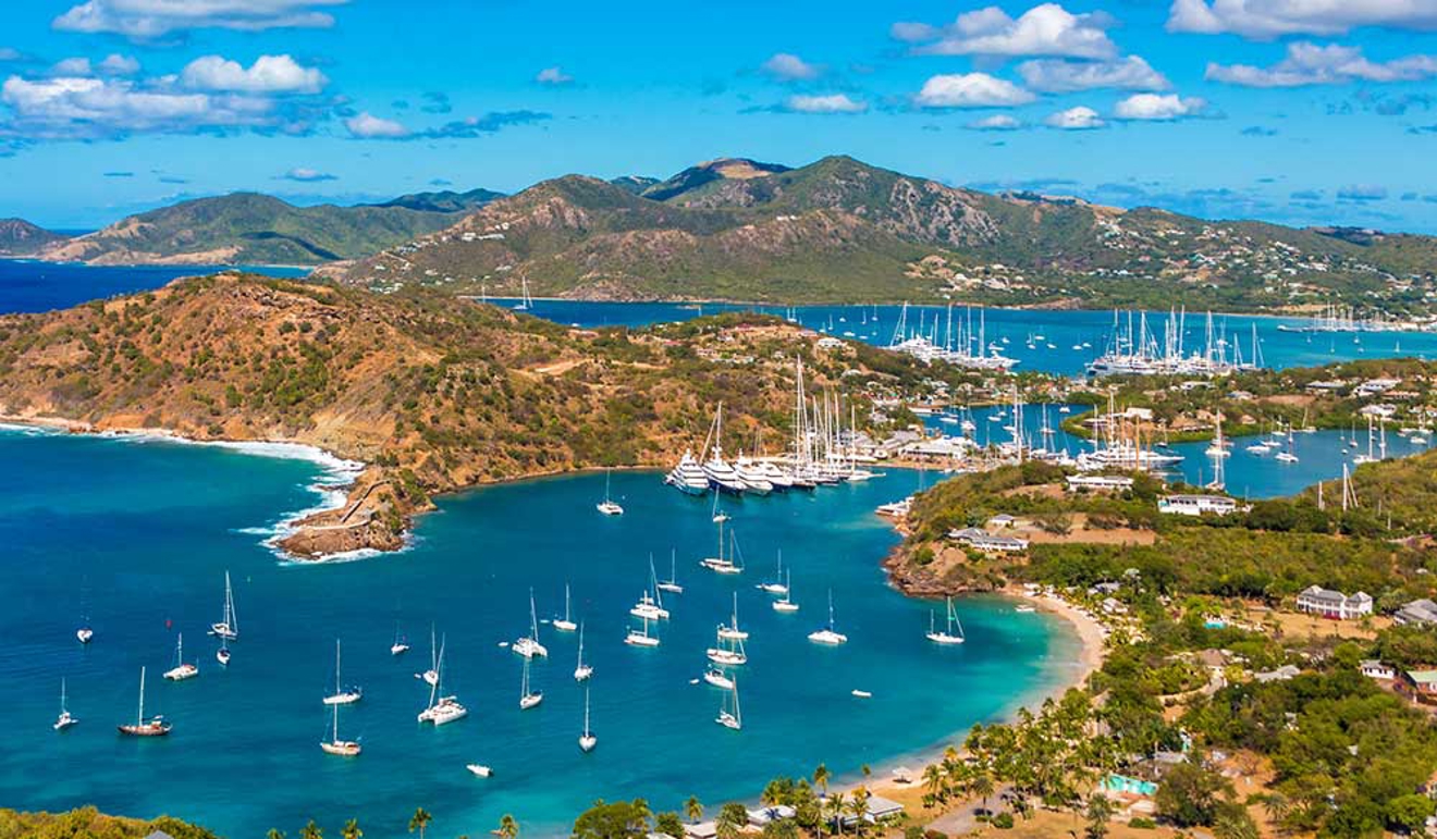 Antigua Yacht Club and marina from above