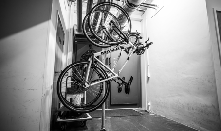 bikes on a stand