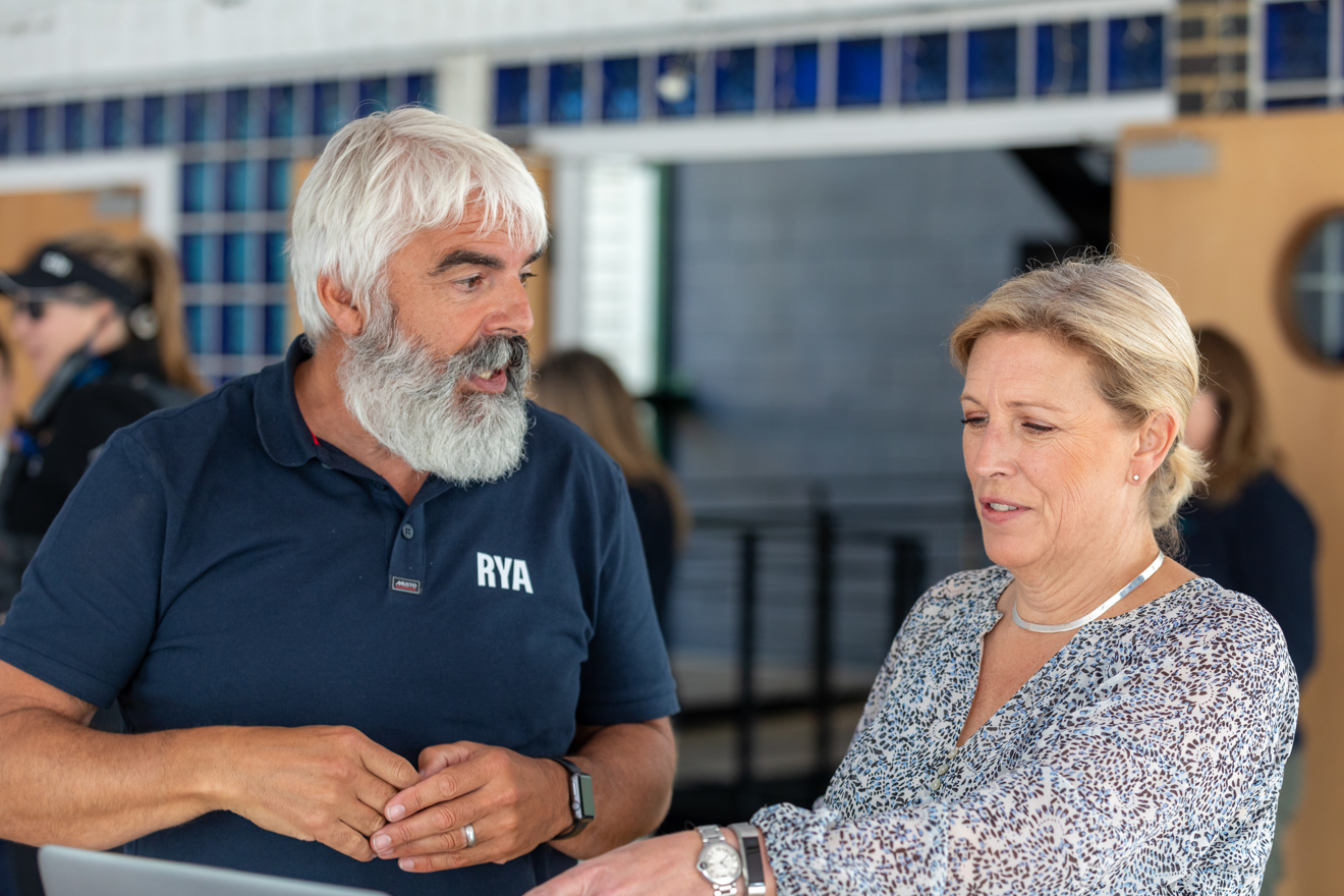 Vaughan Marsh speaking with Baroness Vere