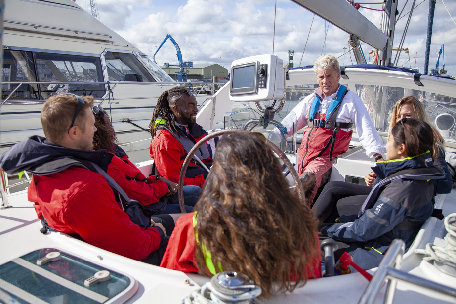 Trainees receive instruction before heading out on boat