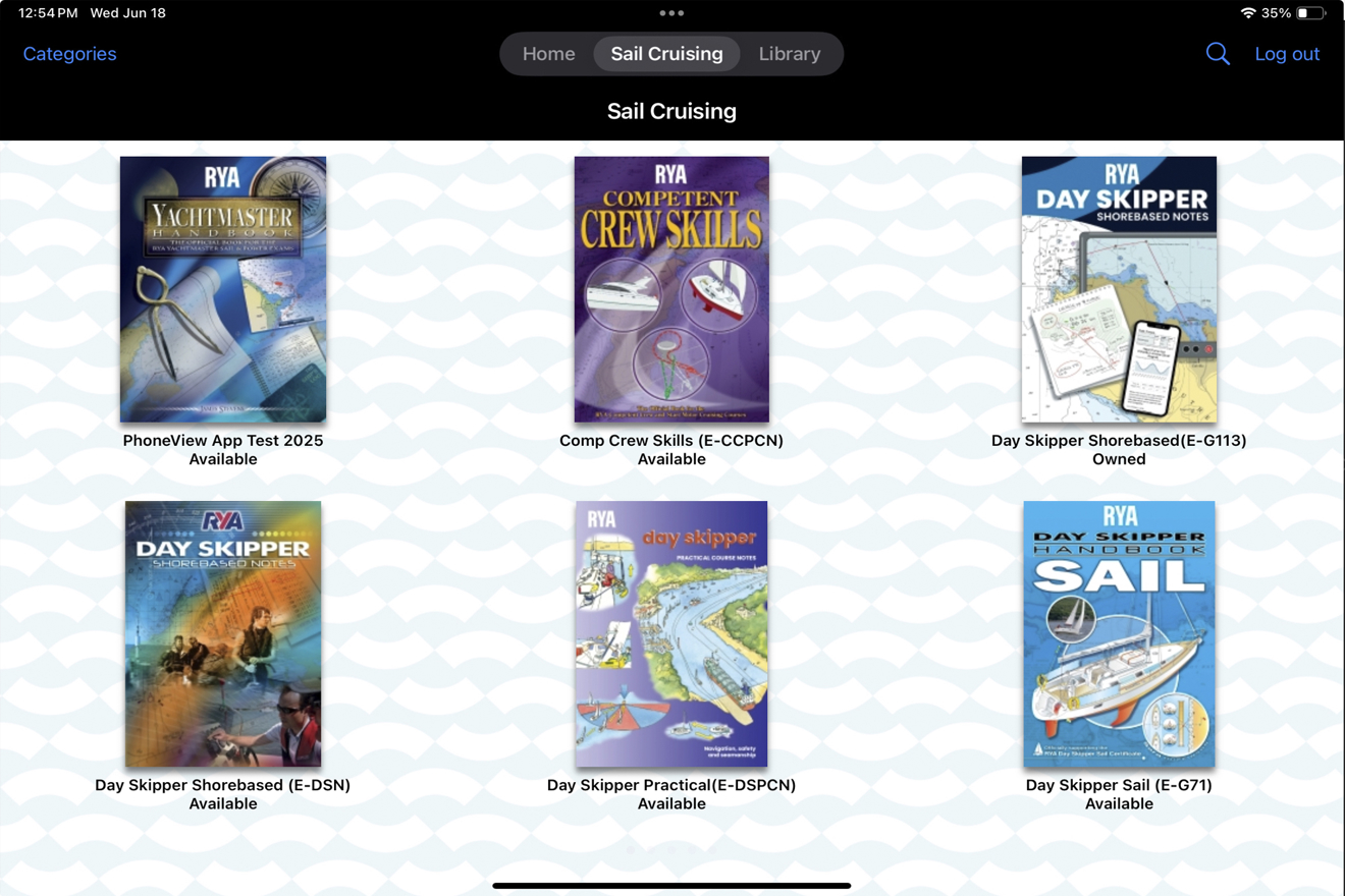 Navigate to My eBooks > Owned. Tap an "Available" eBook to download it. Your downloaded eBooks will be stored in My eBooks > Downloaded.