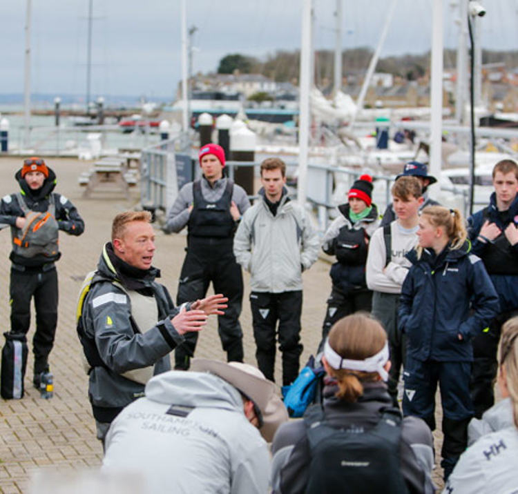 Wide shot of instructor delivering a session 