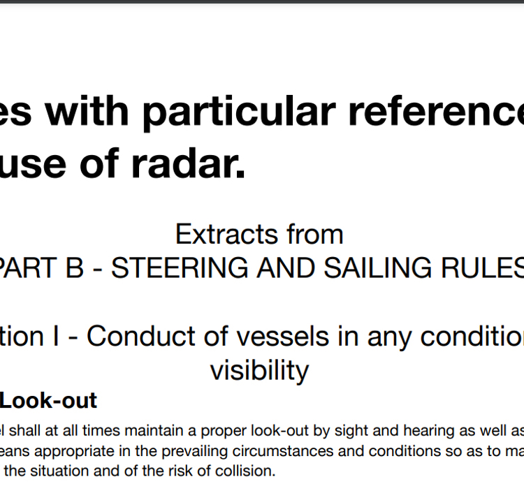 Rules With Particular Reference To The Use Of Radar graphic